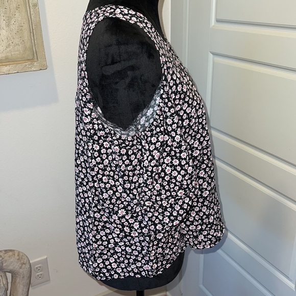 SO heritage flower print cold shoulder boho top blouse Sz M - Picture 5 of 6